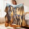 1Pc Meerkat Family Printed Flannel Throw Blanket Soft Warm Cozy Bedding Blanket For Sofa Couch Bedroom Living Room
