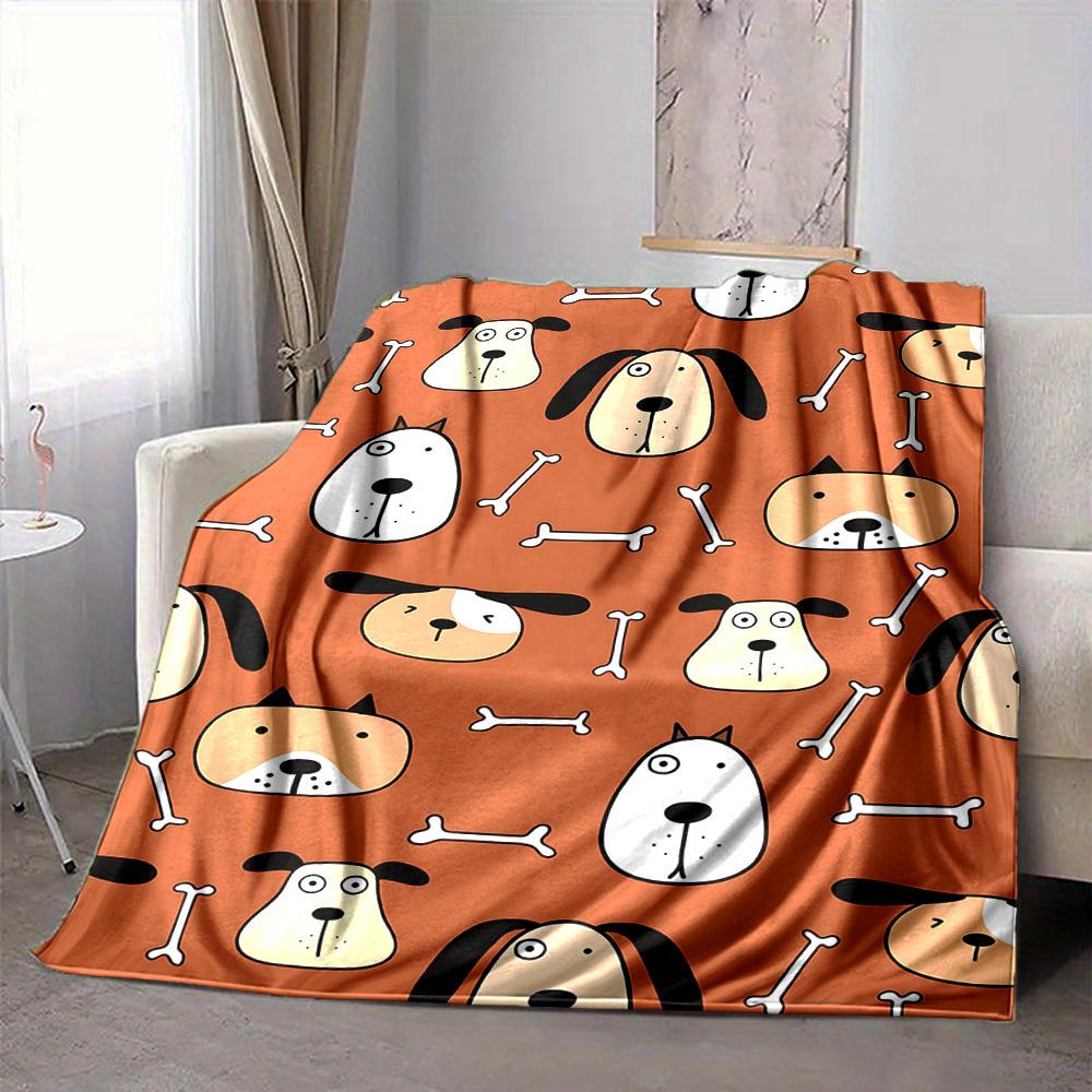 1pc Dogs, Bones Blanket Warm, Cozy, And Soft, Suitable for Sofas, Beds, Cars, And Office Use.Perfect for Camping And Travel, Making It a Great Gift Fo