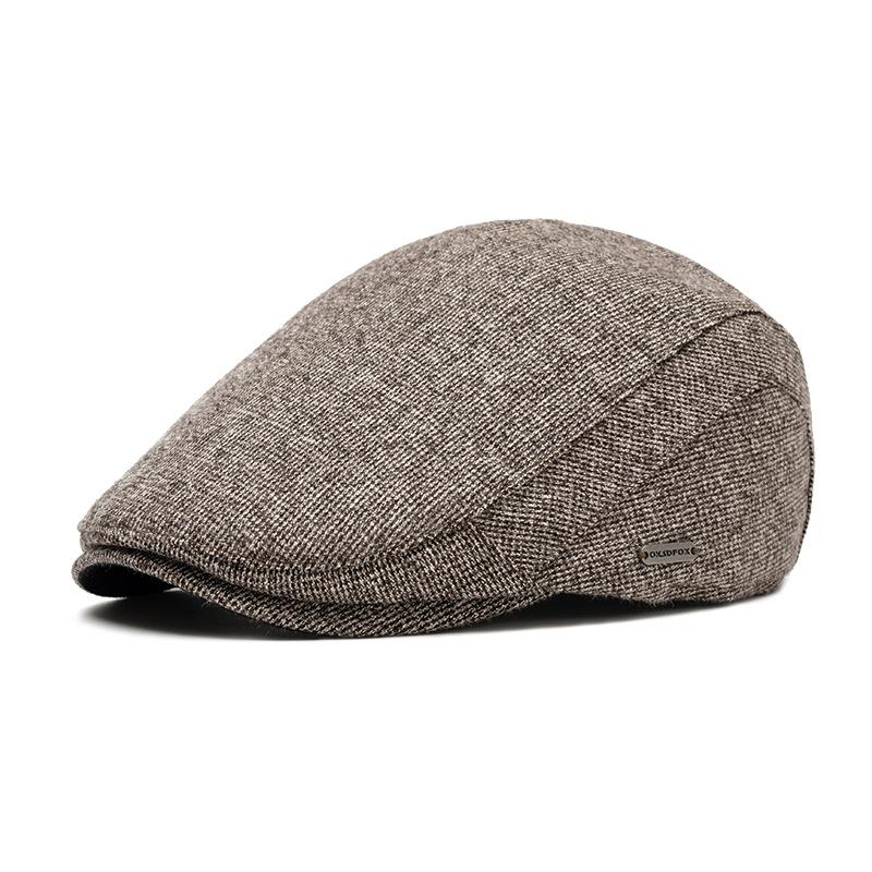 Autumn Winter Thick Warm Newsboy Caps Men Soft Beret Hat Classic Detective Hats Retro Driver Flat Peaked Cap Street Hats