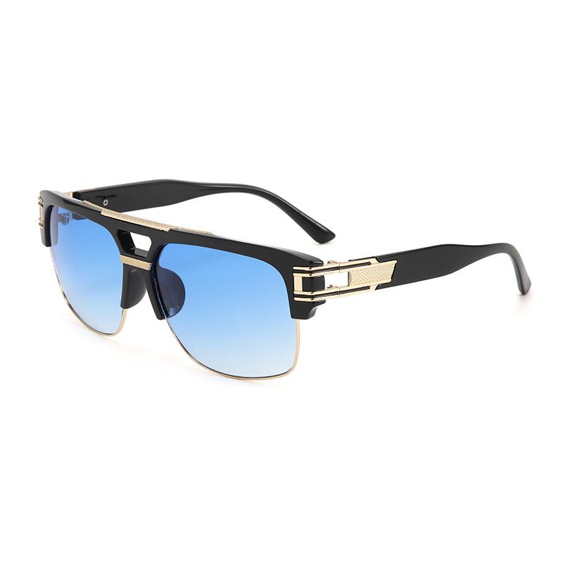Lunettes de soleil Steampunk à double pont pour hommes, nouvelles lunettes rétro à grande monture résistantes aux UV, lunettes de protection solaires pour la conduite en extérieur