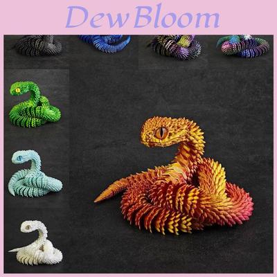 Stunning 3d Printed Snake Figurine With Articulated Joints And Lifelike Eyes For Unique Decor