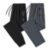 Herren Sommer Casual Sporthose Übergroße schnelltrocknende Eisseide Lange Hose mit elastischem Taillenkordelzug