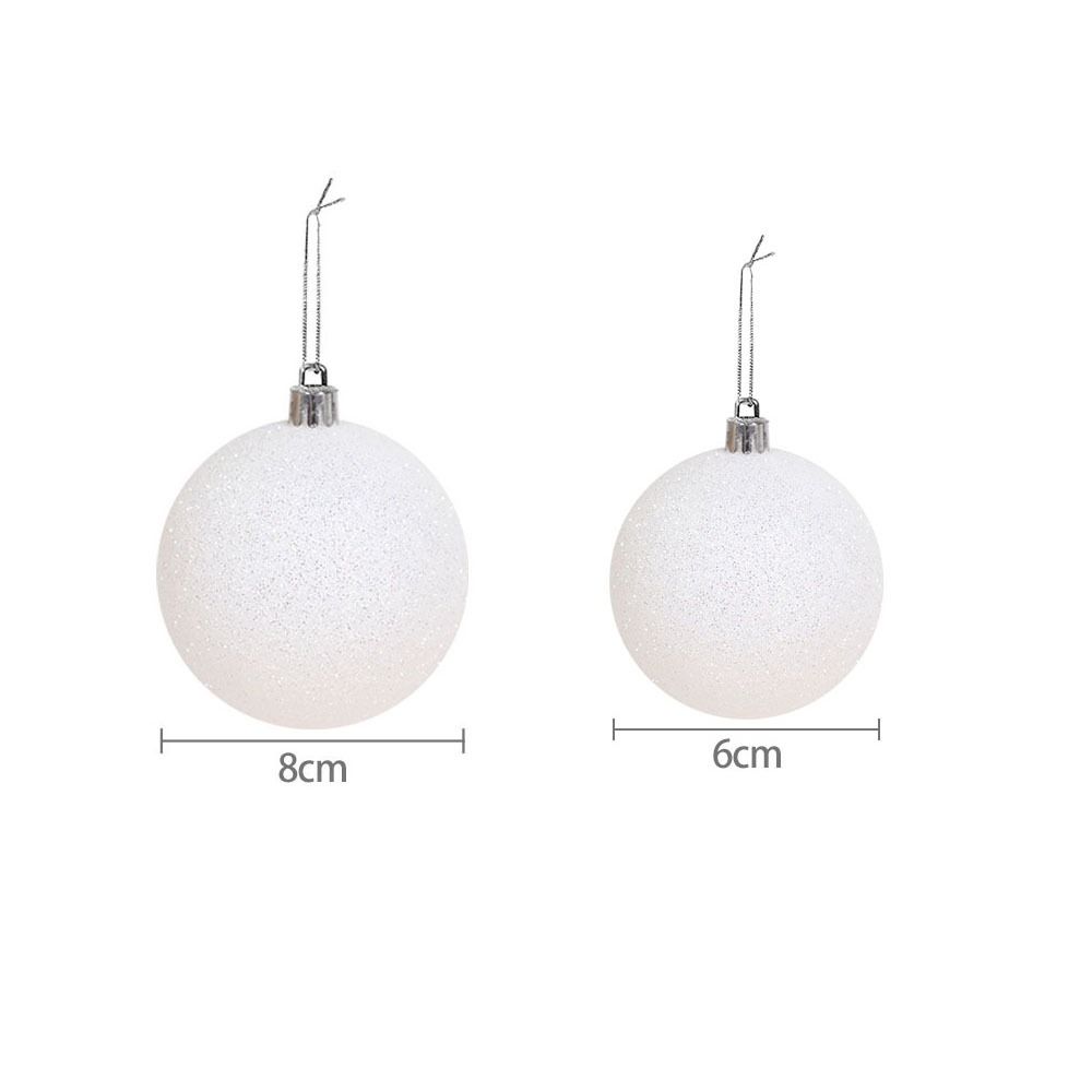 6pcs Xmas Hanging Decoartion Christmas Balls Plastic White Christma Tree Hanging Ball New Year DIY Gifts Glitter Christmas Balls