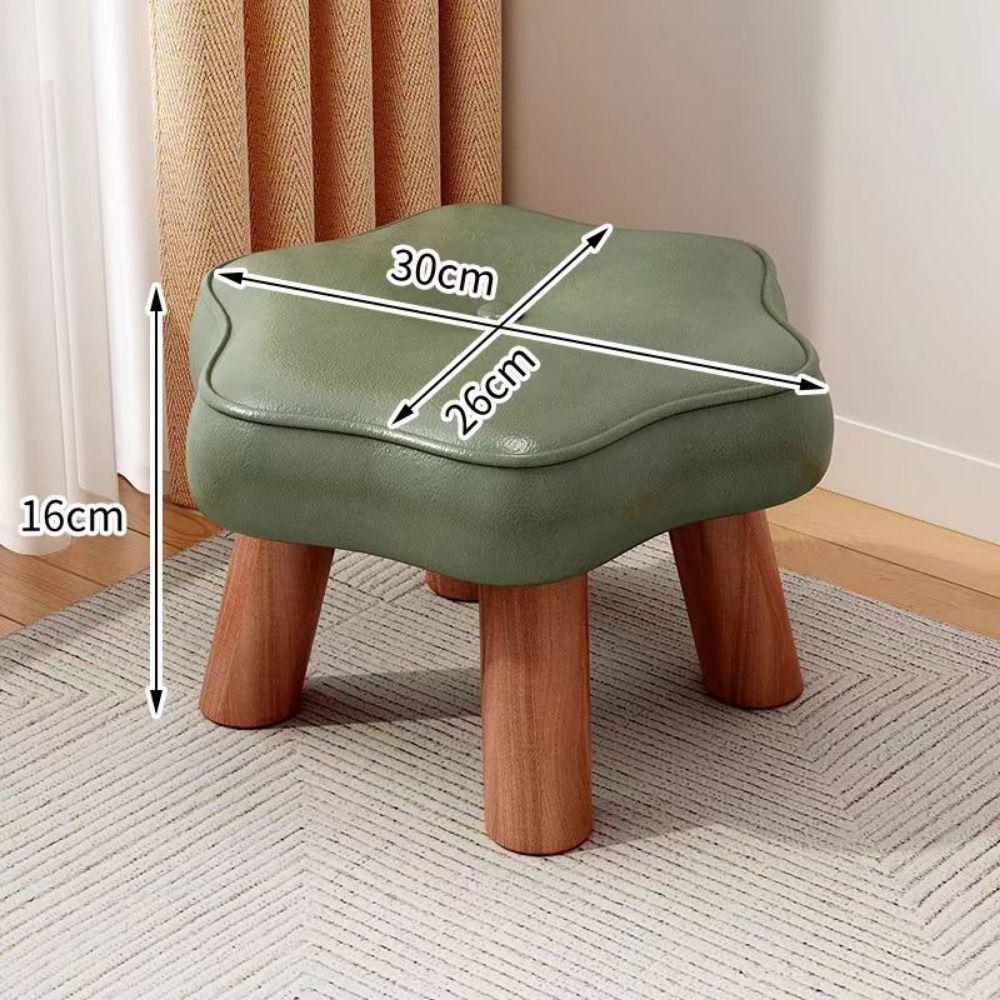 Soft Solid Wood Small Foot Stool Non-Skid Multifunctional Small Footrest Household