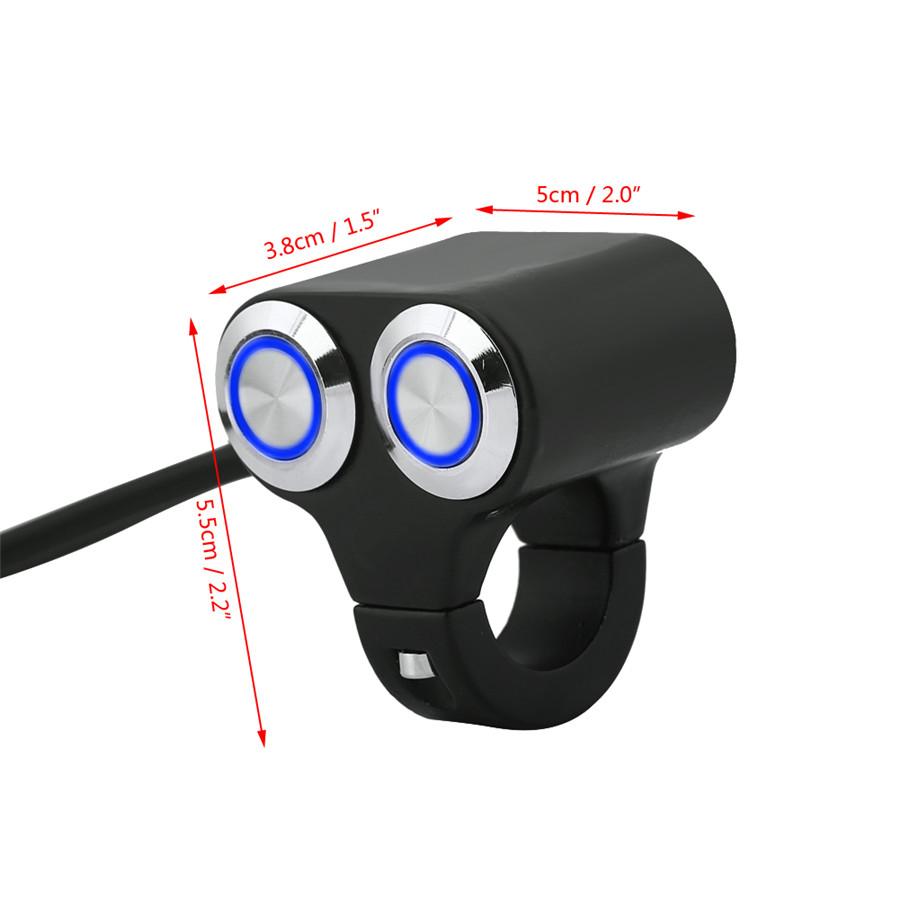 1"25mm Motorcycle Handlebar Switch ON/OFF Manual-return Latching Action Buttons