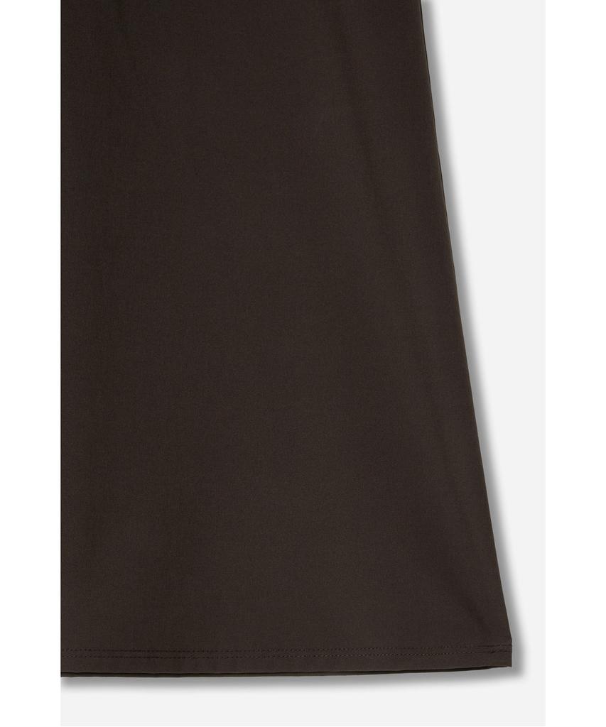 Jaa [Jaah] Elastic Waist Long Skirt Dark Brown