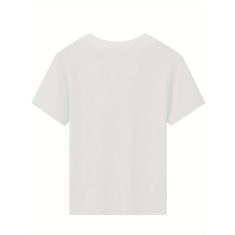 European Size Childrens Stylish Round Neck T-Shirt Casual Print Top for Summer