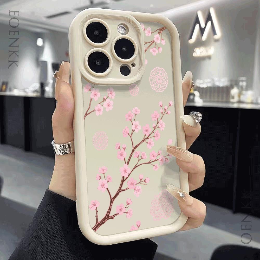 Phone Case For Xiaomi Redmi Note 14 13 12 11 10 9 8 7 Pro/Plus 5G Popular Pink Flowers Print Shoot Anti-Drop Protect Soft Cover