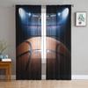 Basketbal Sport Schieten Grijs Transparante Gordijnen voor Woonkamer Decoratie Raamgordijnen Keuken Tule Voile Organza Gordijnen