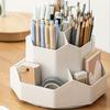 Newly Upgraded Original Large-capacity Plastic Rotating Pen Holder Storage Box, Office Student Desktop Stationery Storage Light Luxury