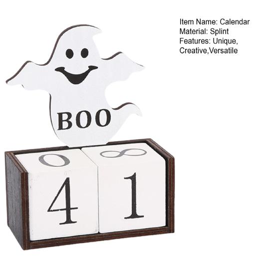 Halloween Wooden Countdown Calendar Halloween Advent Calendar Handmade Pumpkin Ghost Castle Tabletop Decoration