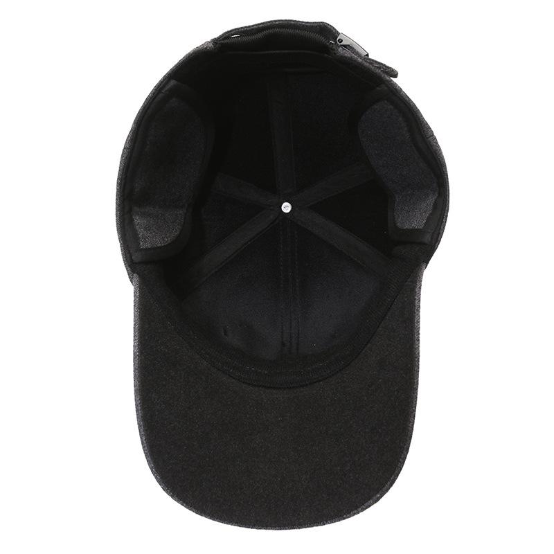 Middle-Aged And Elderly Peaked Cap Season Thickened Warm Hat Fashionable Outdoor Windproof Ear Protection Men'S Velvet Baseball Cap