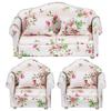 Dollhouse Miniature Floral Sofa Cover with Cushion (1:12 Scale)