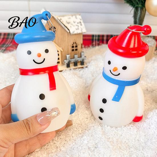 Kids Room Bedside Lamp Christmas Snowman LED Night Light, Portable Cartoon Desk with Hanging Ring for Indoor Holiday Scene Setup Party Decor,