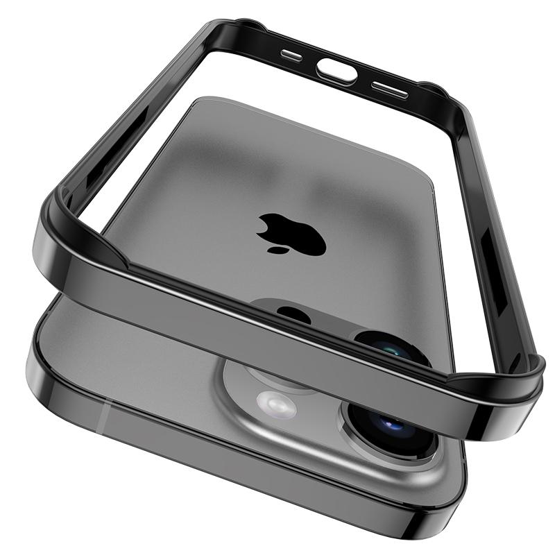 Armor Metal Bumper Case for IPhone 15 Pro Max 14 Plus 13 12 Mini 11 SE 2022 2020 Silicone Soft Shockproof Phone Cases