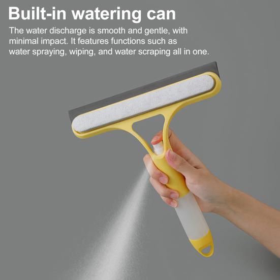 Glass Wiper 3-In-1 Window Cleaning Scraper with Spray Bottle Ergonomic Handle Window Wiper All-Purpose Cleaner Tool