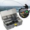 Quality Durable Plastic Organizer Fishing Tackle Box Double Layers Bait Storage Case Waterproof
