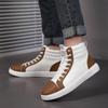 Herbst und Winter koreanische Version Board Schuhe Männer kleine weiße Schuhe High-Top Herrenschuhe Casual Pull große Größe flache Schnürschuhe