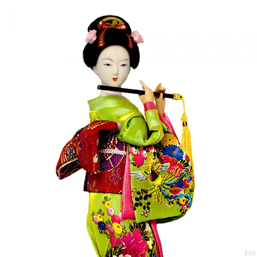 Ethnic Japanese Geisha Dolls Asian Doll Lady Statuette for Table Decoration