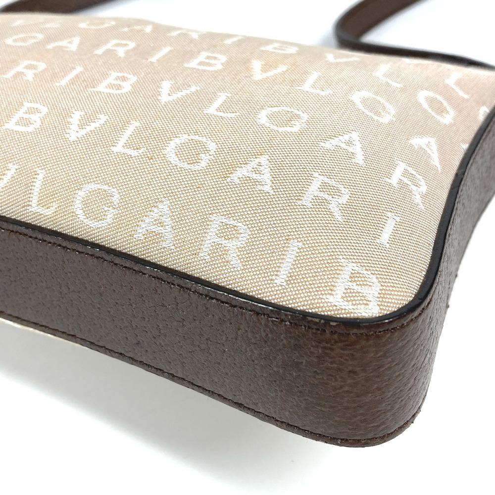 BVLGARI Logo mania logo bag Shoulder Bag Leather/Canvas Beige/Brown