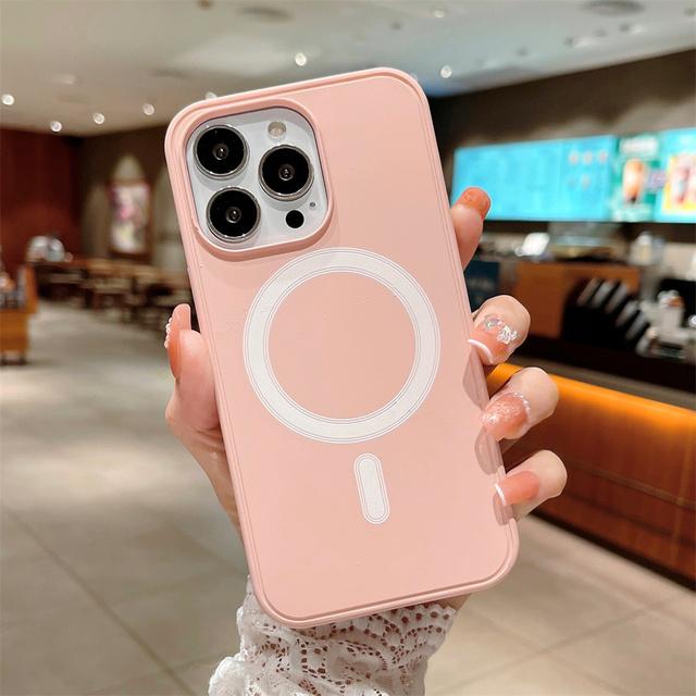 Solid Color Bumper For Magsafe Wireless Charging Case For Iphone 13 13pro 13promax 12 12pro 12promax Candy Magnetic Cover Fundas
