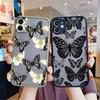 Newest Butterfly Phone Case for IPhone 11 12 13 14 15 Pro Max 7 8 Plus X XR Fundas Shockproof Luxury Matte PC Hard Cover