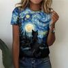 Casual Eenvoudig Dames T-shirt Mode Veelzijdig Bedrukt Top met Korte Mouwen Dagelijks Ademende T-shirts Dames