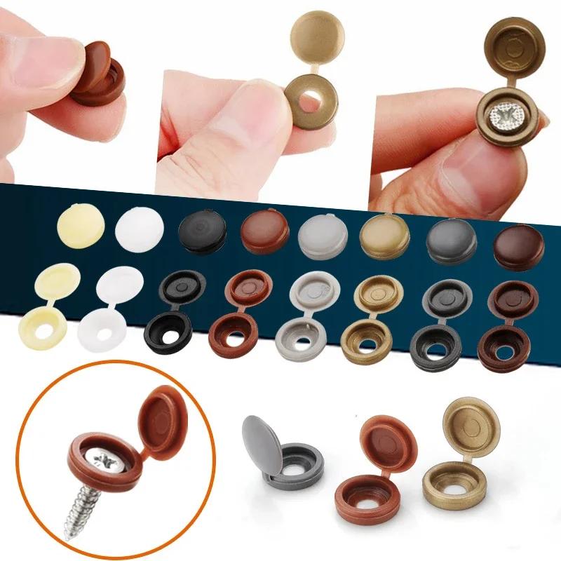 10/50/100 Buc. Capace cu Balamale din Plastic cu Șurub, Capace Pliabile cu Snap pentru Fixare Protectoare, Buton pentru Șuruburi Decorative pentru Mașină, Feronerie