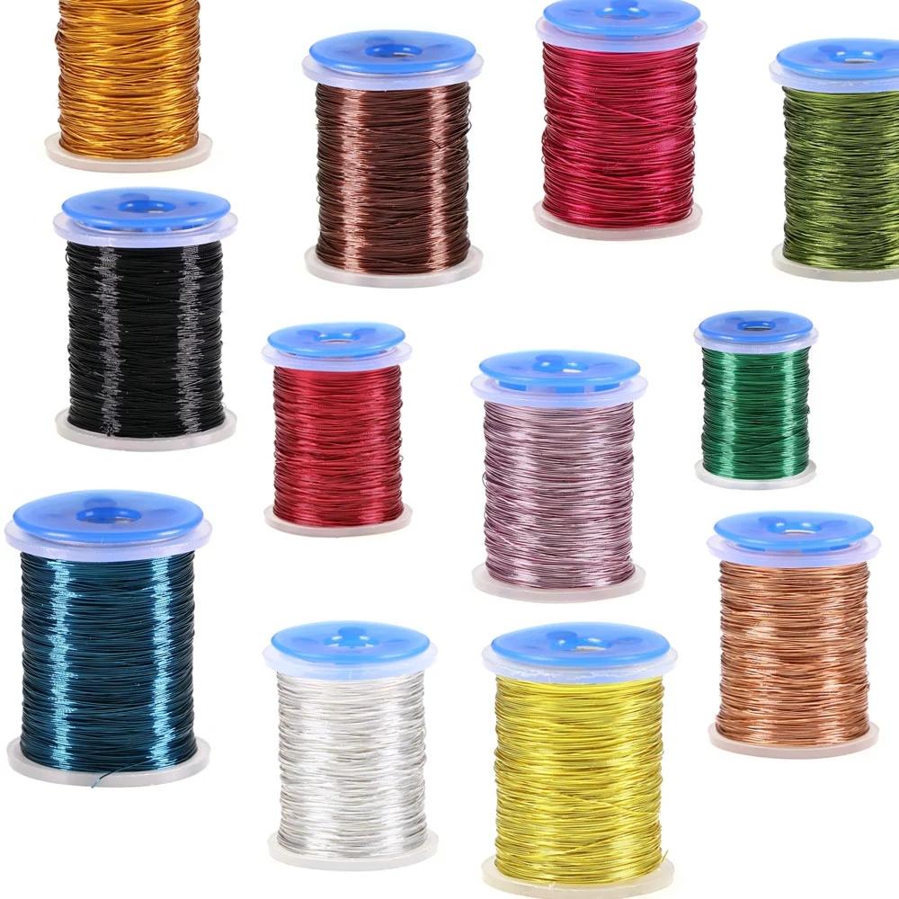 Bimoo 0.2mm 12 Colors Fly Tying Copper Wire Body Weighted Lure Material Great for Nymphs Copper John Streamers Dubbing Buzzers