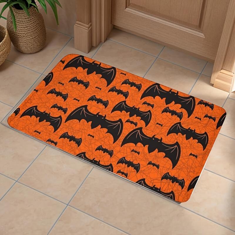 1PC Halloween Pumpkin Kitchen Rug Non-Slip Door Mat Pop Design Bathroom Rug Bath Mat Carpet for Home Sink Laundry Decor