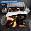 3PCS Rider On Fire Bedding Set,Including 1pc Duvet Cover And 2pcs Pillowcases Perfect for Bedroom, Dormitory, Fan Christmas Gift