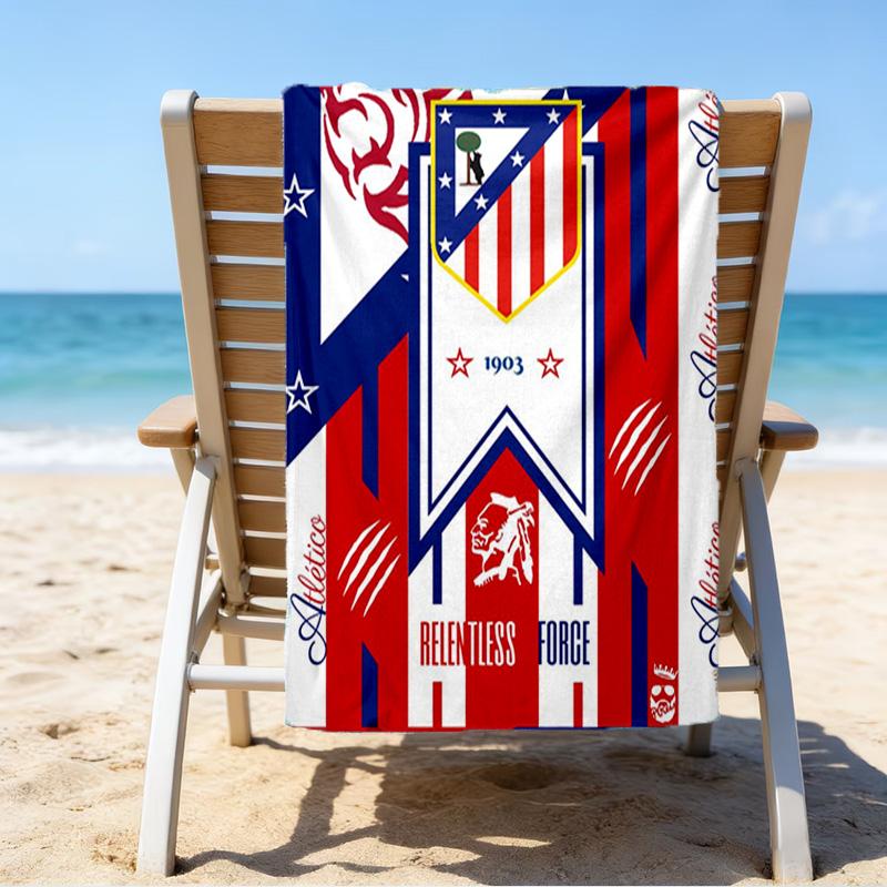 Atletico Ma-drid Crest Printed Beach Towel, Super Soft Microfiber, Perfect Gift Birthday, for Pool, Beach, Travel, for family and friends