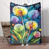 Multiple Sizes Colorful Dandelion Art Painting Print Blanket Adult Children Warm for Home Travel Soft and Comfortable Blanket