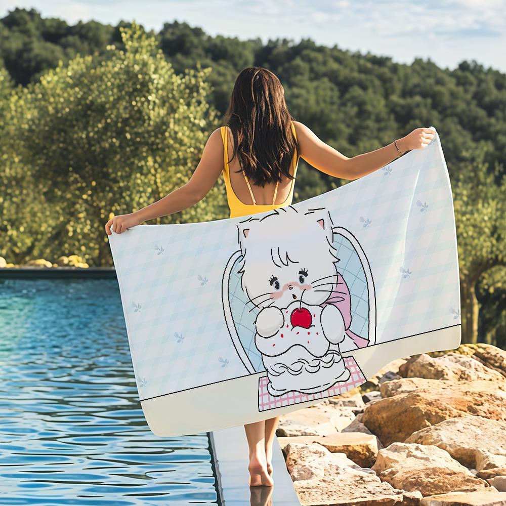 Cartoon Mikko Cat Cute Towel Quick Drying Beach Towels Are Suitable For Swimming Pools Camping Yoga And The Gym