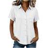 Women's Color Loose Fit Short Sleeve Casual Shirt for Summer