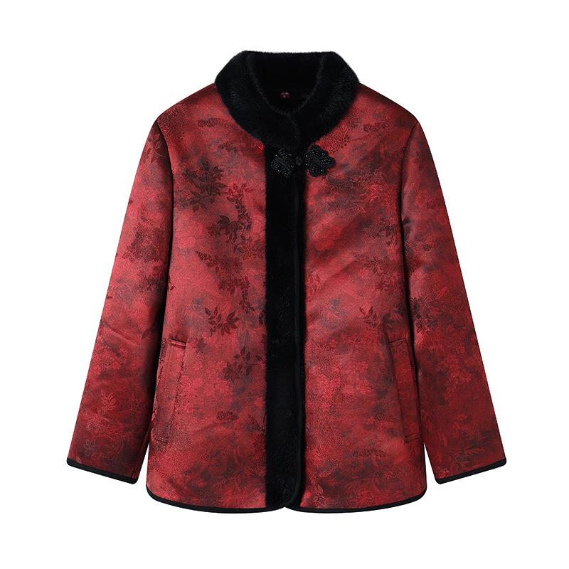 Grandma's Warm Fleece-Lined Coat: Thickened Winterwear for Elderly Women