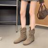 Flat-bottomed Wasteland Short Boots Women's Summer New Martin Boots Stacking Boots Autumn and Winter Western Cowboy Boots