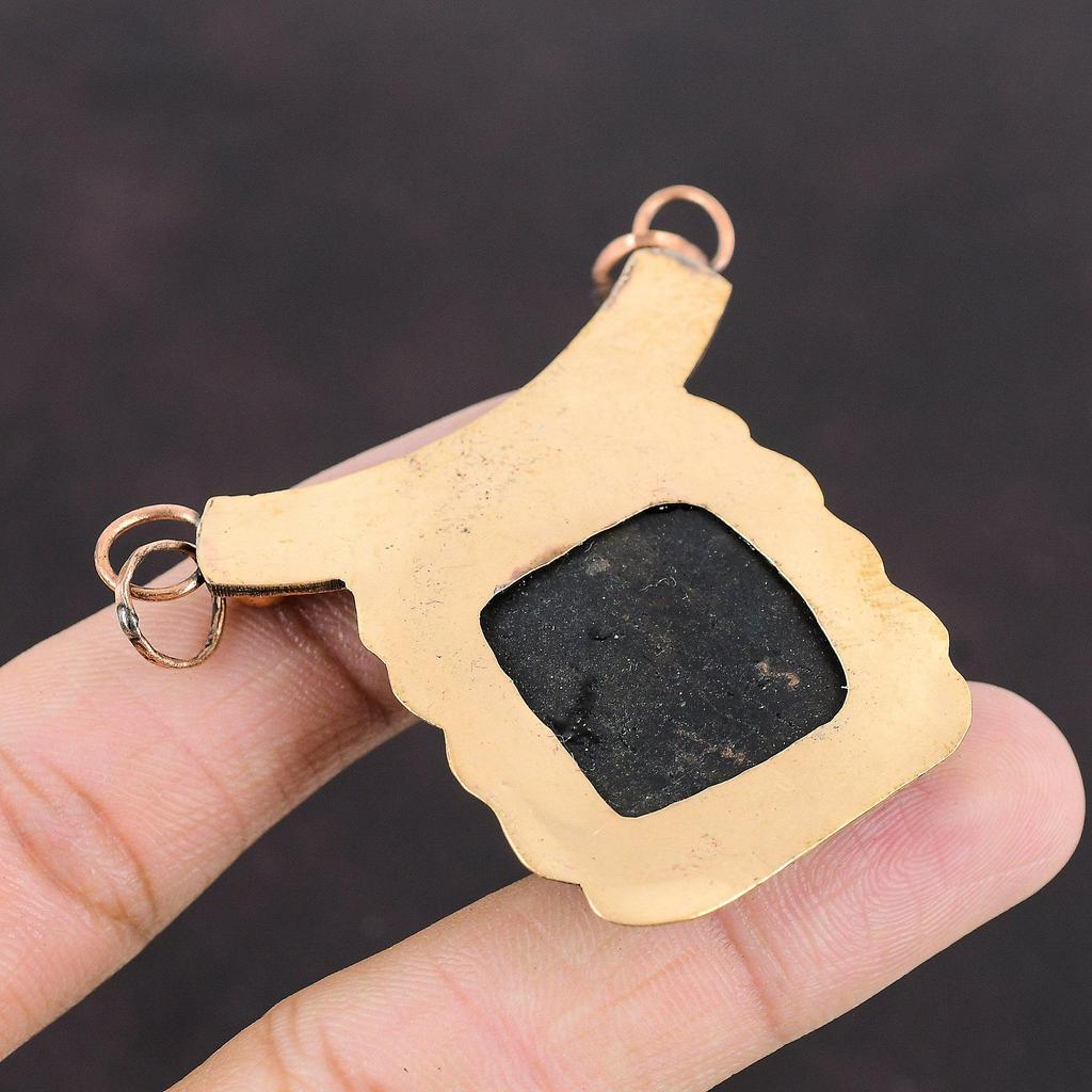 Black Tourmaline Rough Pendant Rose Quartz Pendant Copper Pendant Natural Gemstone Pendant Copper Jewelry Gift Handmade Rough Stone Jewelry