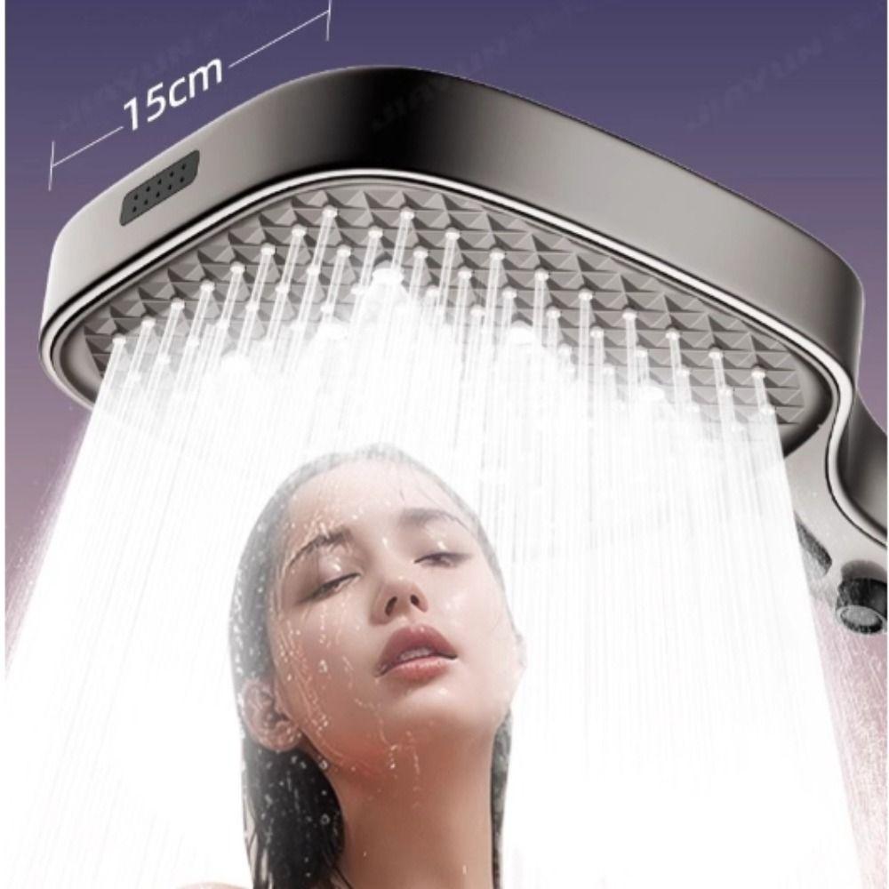 Tête de Douche Panneau Large 15CM Haute Qualité Douche Baignoire Débit Élevé Amovible Pressurisée 4 Modes Remplacement Douche Universel