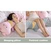 Long Oreiller de Corps Oreiller Ergonomique Courbé Mignon Support pour Dormir sur le Côté Doux Formes Animalières Poupée en Peluche pour Enfant Adulte