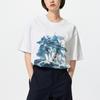 Uniqlo X Mobile Suit Gundam 45th Anniversary Colaborare SS25 Model Robot Imprimeu cu Litere Croială Largă Gât Rotund Mânecă Scurtă Tricou 474437-00