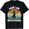 Retro Now I Am Unstoppable Funny T-Rex Women's Black T-Shirt
