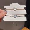 Fashion Heartshaped Cz Star Love Cat Eye Bracelet With Microset Copper For Womens Casual Wear