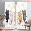 2pcs 2D Flat Printing Drapes Kitty Fine Seal Polyester Fabric Without Electricity Festive Wall Decor Perfect for Spring Holidays