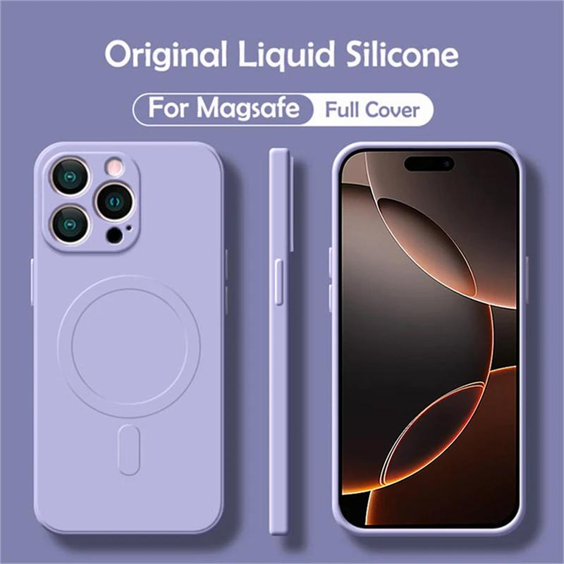 Liquid Silicone Magsafe Phone Case for IPhone 17 Air 14 15 Plus 12 13 Mini 11 Pro Max Magnetic Wireless Charging Cover