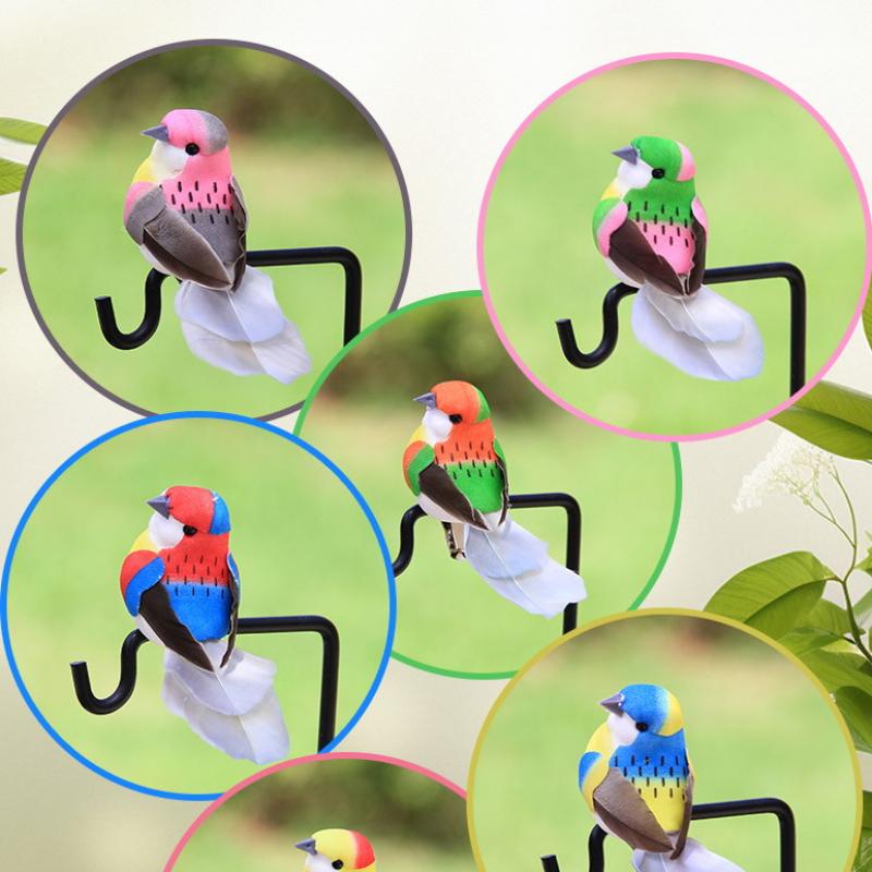 3/6Pcs 3D Fake Craft Birds Artificial Foam Feathers Birds Birthday Party Decorations Home Garden Wedding Decoration