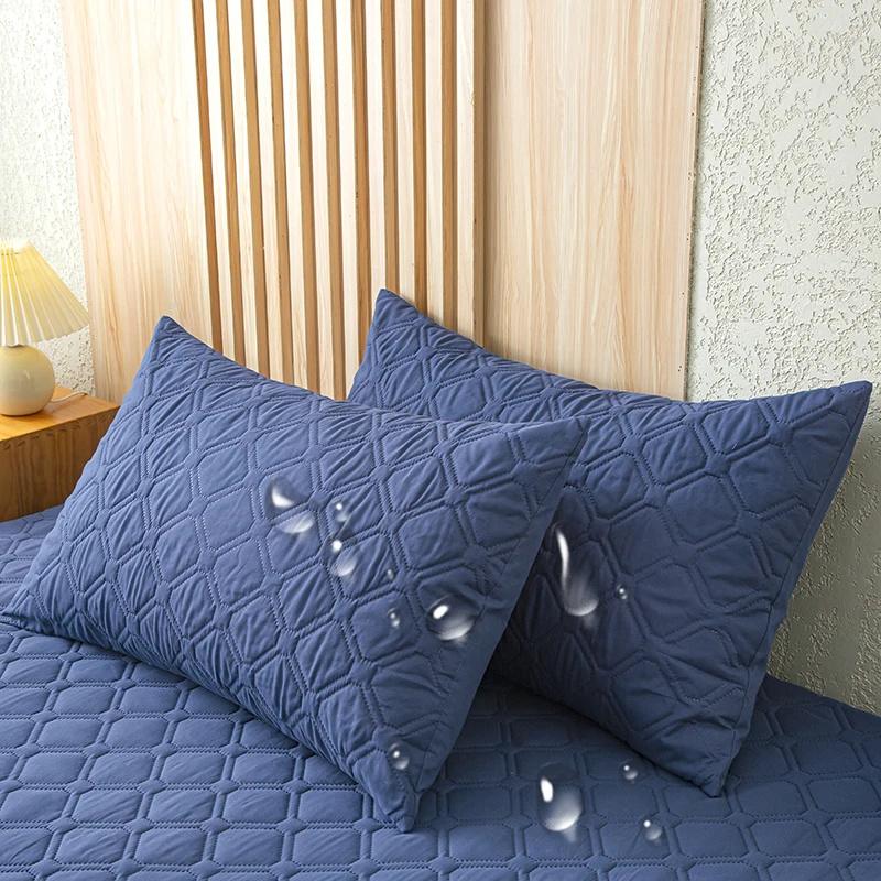 Waterproof Pillowcase 2 Pieces Bedroom Pillow Cover 48x74cm Size 100% Waterproof Pillow Case For Bedroom