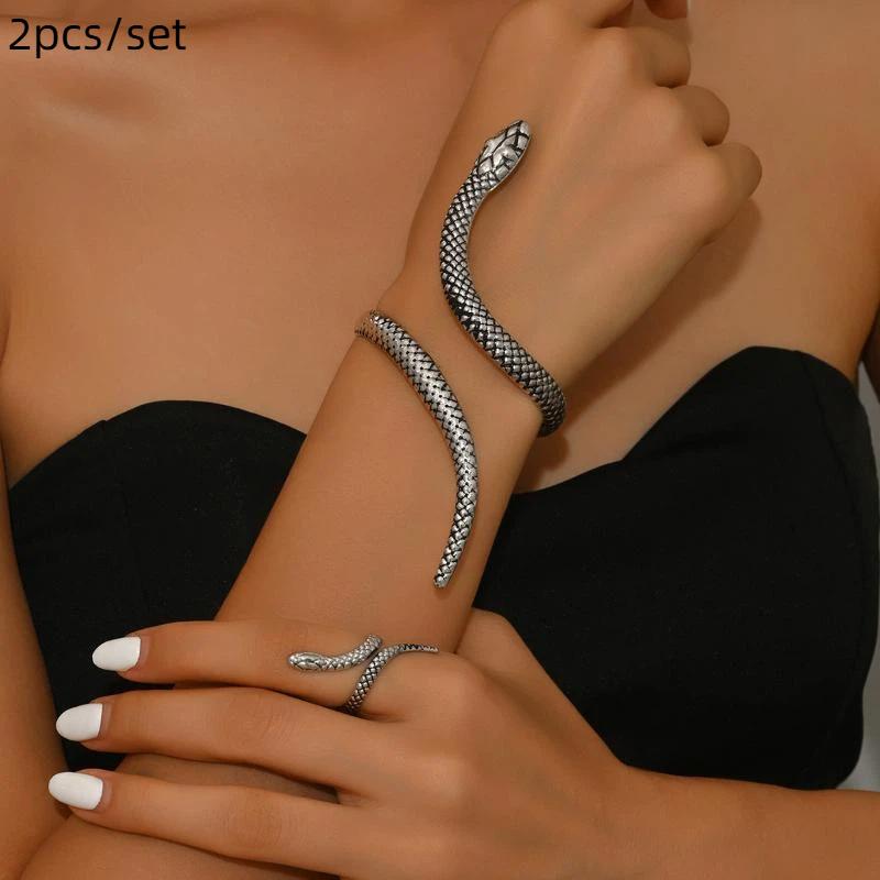 Collana Choker Punk a Forma di Serpente Flessibile Regolabile a Y in Metallo Serpente Avvolgente Accessorio Gioiello di Personalità
