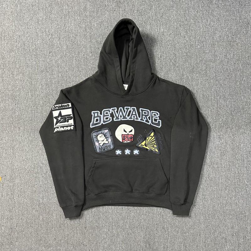 Mens Oversized Hooded Sweatshirt With Fleece Lining Streetwear Cotton Pullover Winter Casual Wear