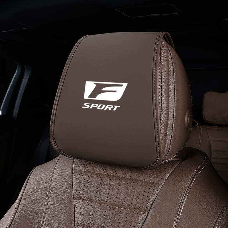 Leather Car Pillowcase Car Supplies Headrest Cover For Lexus Fsport IS250 Ct200h Anti Fouling Decoration Headrest Mat Keychain
